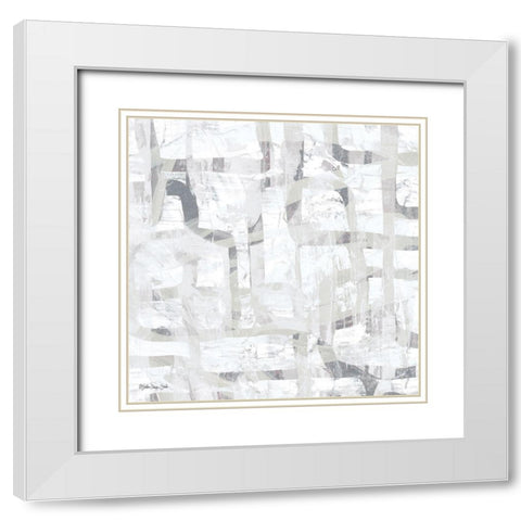 Intertwined 4 White Modern Wood Framed Art Print with Double Matting by Stellar Design Studio