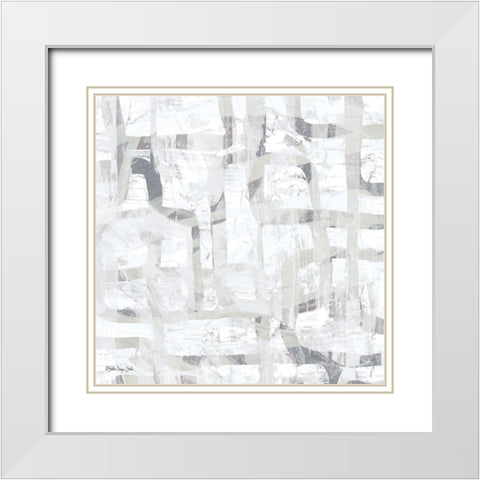 Intertwined 4 White Modern Wood Framed Art Print with Double Matting by Stellar Design Studio