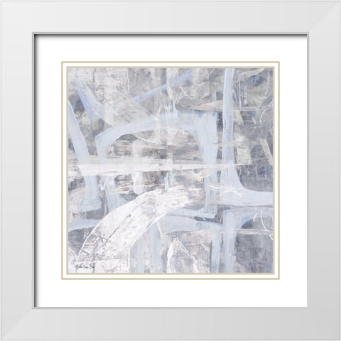 Intertwined 6 White Modern Wood Framed Art Print with Double Matting by Stellar Design Studio