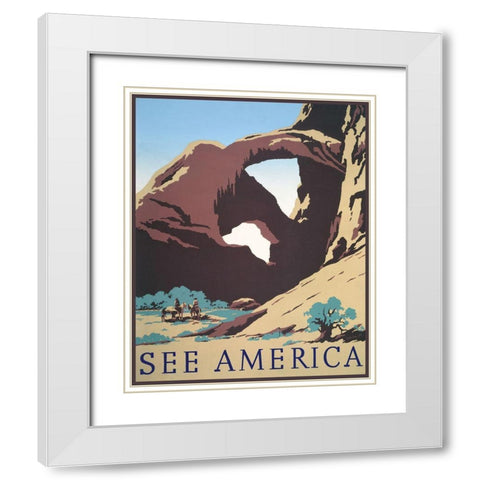See America White Modern Wood Framed Art Print with Double Matting by Stellar Design Studio