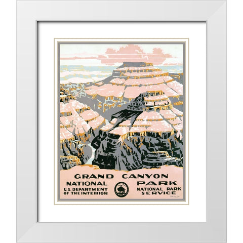 Grand Canyon White Modern Wood Framed Art Print with Double Matting by Stellar Design Studio