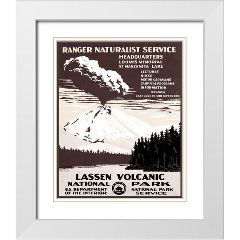 Lessen Volcanic Park White Modern Wood Framed Art Print with Double Matting by Stellar Design Studio