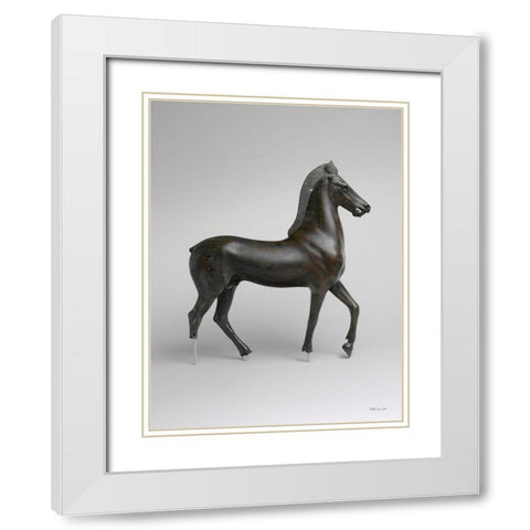 Roman Horse Statue 1 White Modern Wood Framed Art Print with Double Matting by Stellar Design Studio