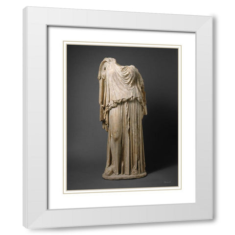 Roman Statue White Modern Wood Framed Art Print with Double Matting by Stellar Design Studio