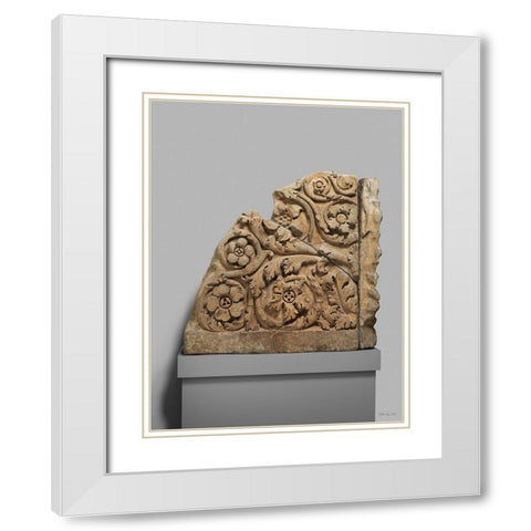 Acanthus 1 White Modern Wood Framed Art Print with Double Matting by Stellar Design Studio