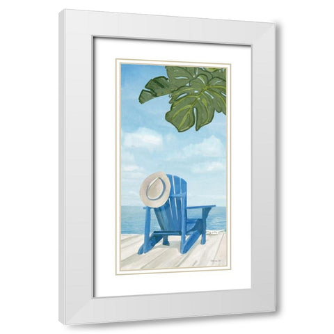 Paradise 1 White Modern Wood Framed Art Print with Double Matting by Stellar Design Studio
