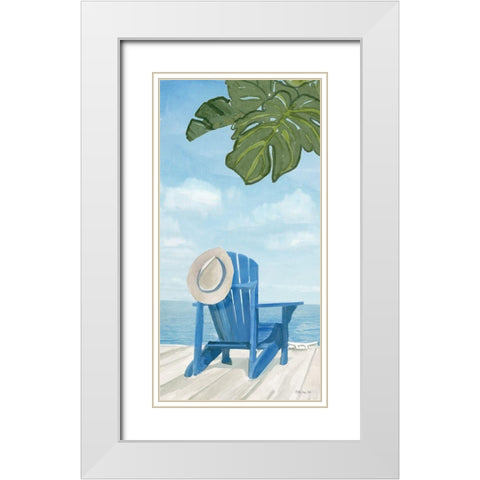 Paradise 1 White Modern Wood Framed Art Print with Double Matting by Stellar Design Studio