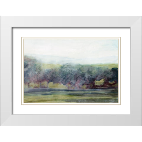 Distant View 2 White Modern Wood Framed Art Print with Double Matting by Stellar Design Studio