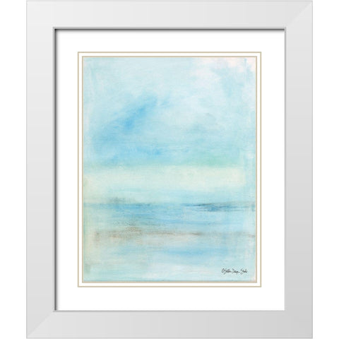 Summer Horizons 1 White Modern Wood Framed Art Print with Double Matting by Stellar Design Studio