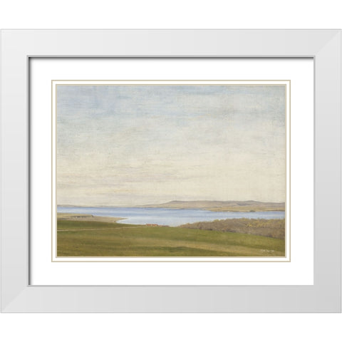 Peaceful Bay White Modern Wood Framed Art Print with Double Matting by Stellar Design Studio