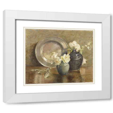 Vintage Romance White Modern Wood Framed Art Print with Double Matting by Stellar Design Studio