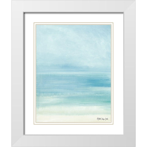 Summer Horizons 2 White Modern Wood Framed Art Print with Double Matting by Stellar Design Studio