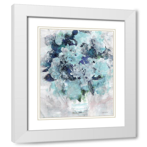 Floral Secrets 2 White Modern Wood Framed Art Print with Double Matting by Stellar Design Studio