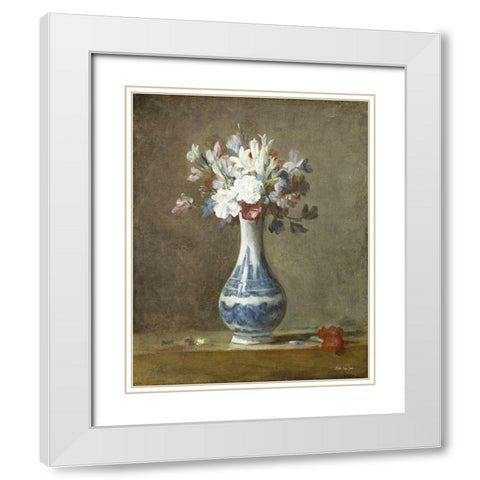 Vintage Vase White Modern Wood Framed Art Print with Double Matting by Stellar Design Studio