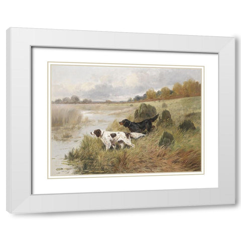 The Hunt White Modern Wood Framed Art Print with Double Matting by Stellar Design Studio