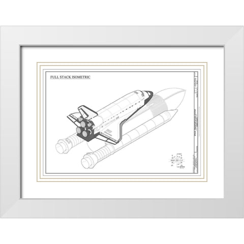 Discovery Full Stack Isometric White Modern Wood Framed Art Print with Double Matting by Stellar Design Studio