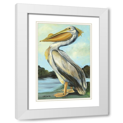 The Grand Pelican White Modern Wood Framed Art Print with Double Matting by Stellar Design Studio