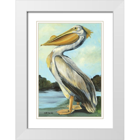 The Grand Pelican White Modern Wood Framed Art Print with Double Matting by Stellar Design Studio