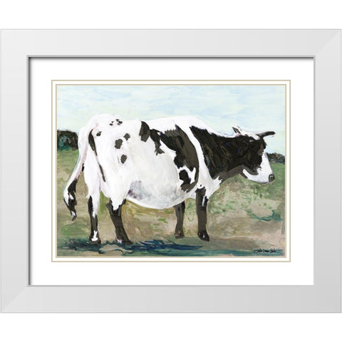 Bessie White Modern Wood Framed Art Print with Double Matting by Stellar Design Studio