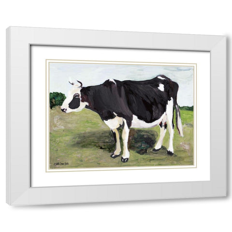 Buttercup White Modern Wood Framed Art Print with Double Matting by Stellar Design Studio