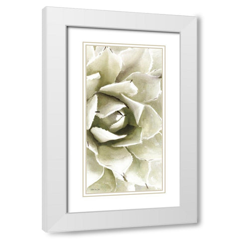 Agave Panel 1 White Modern Wood Framed Art Print with Double Matting by Stellar Design Studio