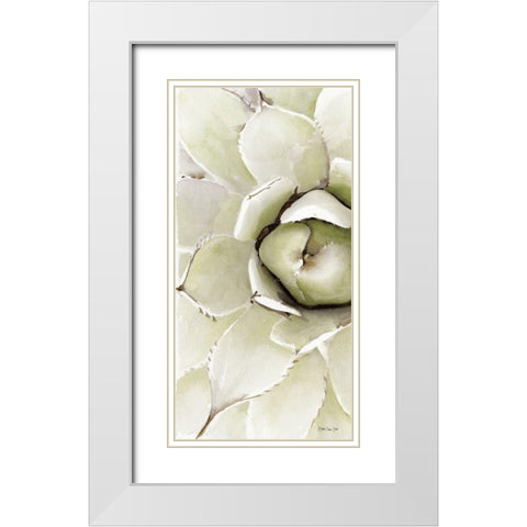 Agave Panel 2 White Modern Wood Framed Art Print with Double Matting by Stellar Design Studio