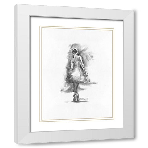 Dance Figure 1 White Modern Wood Framed Art Print with Double Matting by Stellar Design Studio