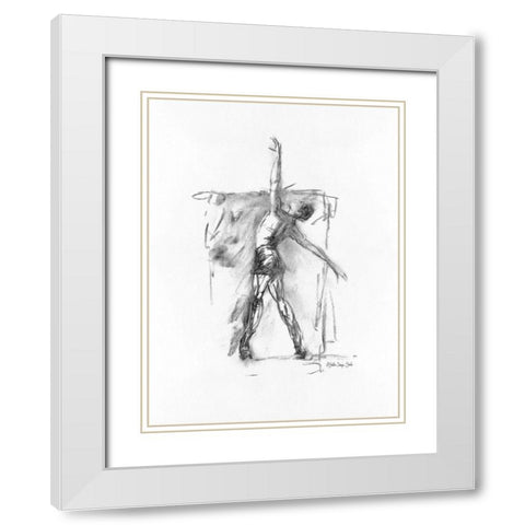 Dance Figure 2 White Modern Wood Framed Art Print with Double Matting by Stellar Design Studio