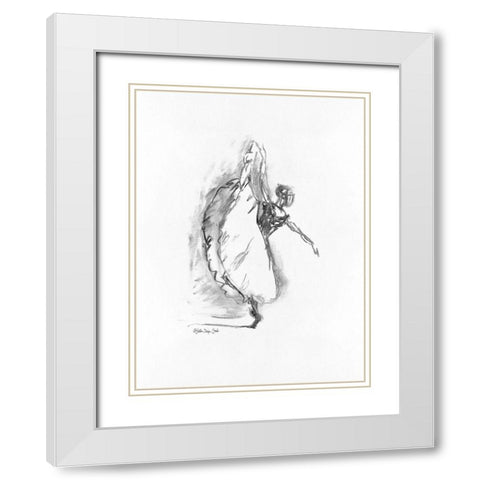 Dance Figure 4 White Modern Wood Framed Art Print with Double Matting by Stellar Design Studio