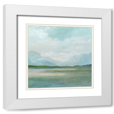 Calm Horizon 1   White Modern Wood Framed Art Print with Double Matting by Stellar Design Studio