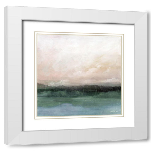 Calm Horizon 2   White Modern Wood Framed Art Print with Double Matting by Stellar Design Studio