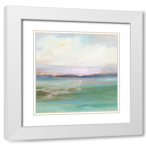 Calm Horizon 3   White Modern Wood Framed Art Print with Double Matting by Stellar Design Studio