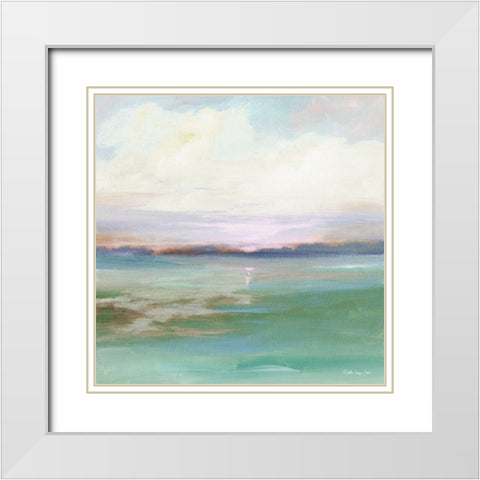 Calm Horizon 3   White Modern Wood Framed Art Print with Double Matting by Stellar Design Studio