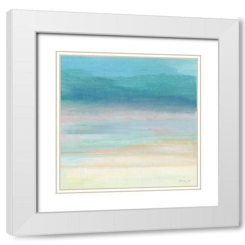 Calm Horizon 5   White Modern Wood Framed Art Print with Double Matting by Stellar Design Studio