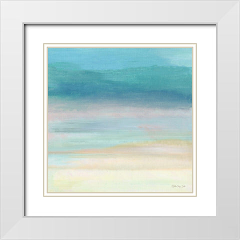 Calm Horizon 5   White Modern Wood Framed Art Print with Double Matting by Stellar Design Studio