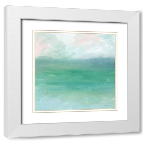 Calm Horizon 8   White Modern Wood Framed Art Print with Double Matting by Stellar Design Studio