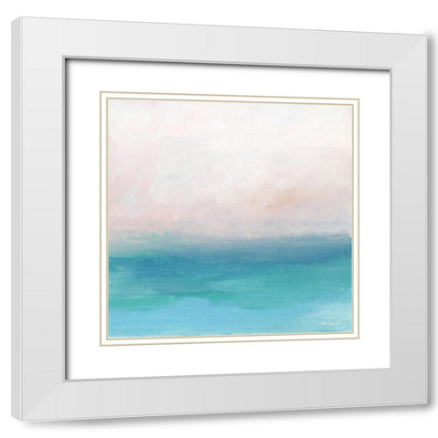 Calm Horizon 9   White Modern Wood Framed Art Print with Double Matting by Stellar Design Studio