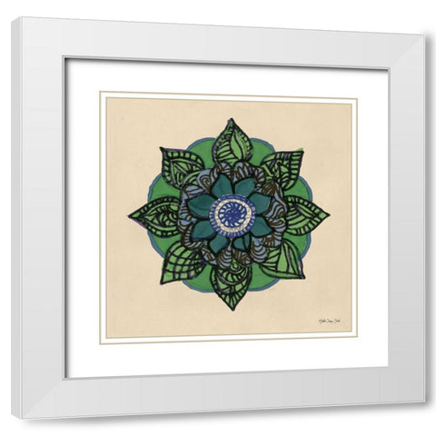 Mandala 2   White Modern Wood Framed Art Print with Double Matting by Stellar Design Studio