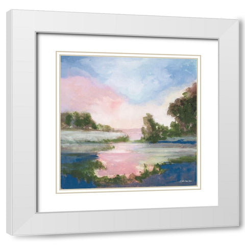 Pastel Countryside 1   White Modern Wood Framed Art Print with Double Matting by Stellar Design Studio