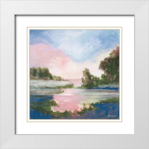 Pastel Countryside 1   White Modern Wood Framed Art Print with Double Matting by Stellar Design Studio