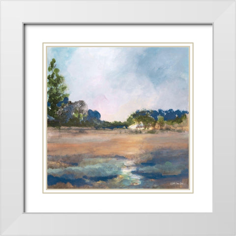 Pastel Countryside 2   White Modern Wood Framed Art Print with Double Matting by Stellar Design Studio