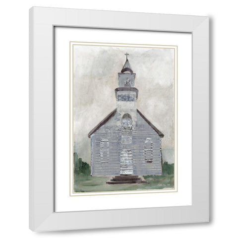 Church 1   White Modern Wood Framed Art Print with Double Matting by Stellar Design Studio