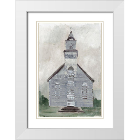 Church 1   White Modern Wood Framed Art Print with Double Matting by Stellar Design Studio