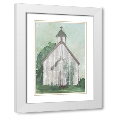 Church 3   White Modern Wood Framed Art Print with Double Matting by Stellar Design Studio