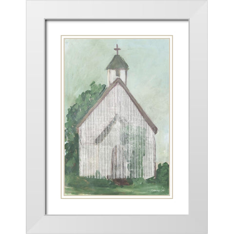 Church 3   White Modern Wood Framed Art Print with Double Matting by Stellar Design Studio