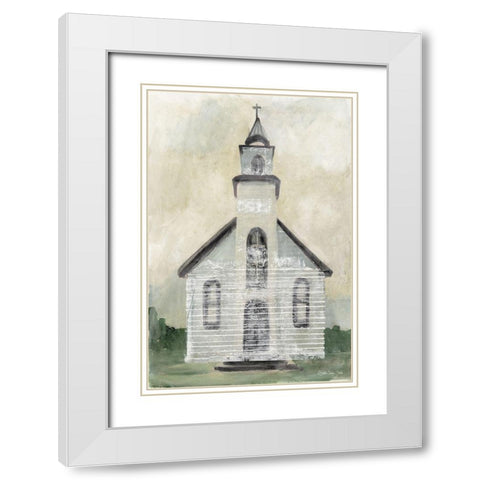 Church 4  White Modern Wood Framed Art Print with Double Matting by Stellar Design Studio