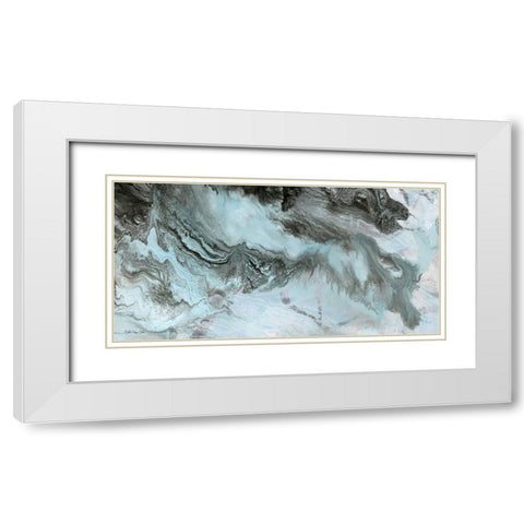 Marbled 1 White Modern Wood Framed Art Print with Double Matting by Stellar Design Studio