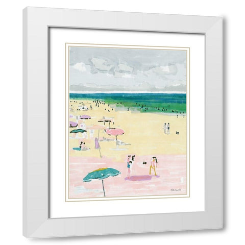 Beach Days 2 White Modern Wood Framed Art Print with Double Matting by Stellar Design Studio