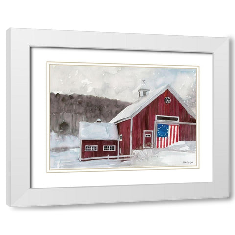 American Barn White Modern Wood Framed Art Print with Double Matting by Stellar Design Studio