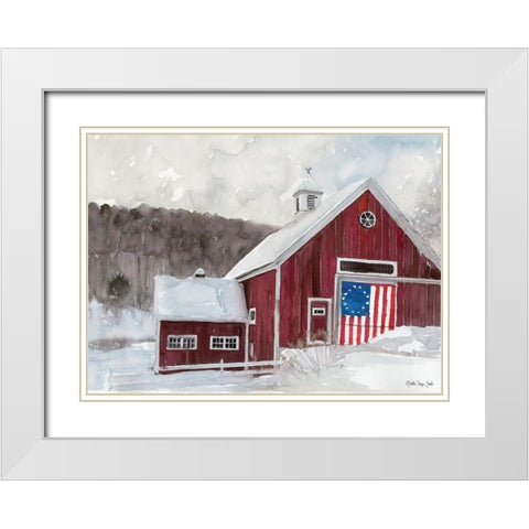 American Barn White Modern Wood Framed Art Print with Double Matting by Stellar Design Studio